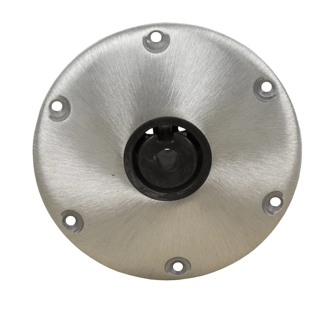 1300751-1 – SPRINGFIELD Boat Seat Pedestal Base Plate, Round 9 Inch Diameter Non-Threaded Satin Aluminum ABYC Code H-...